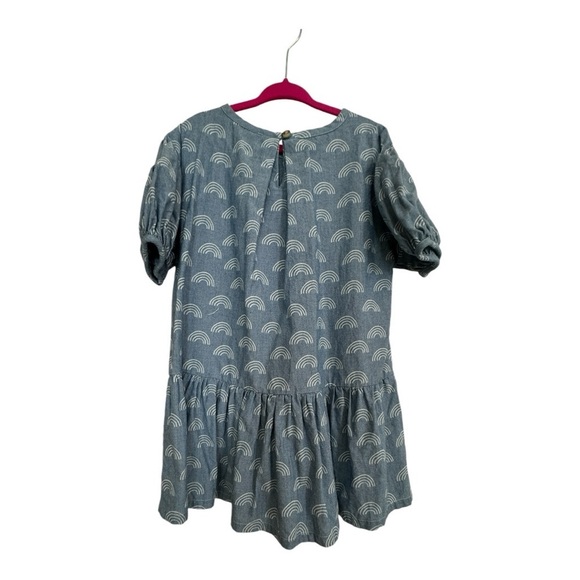 Tea Collection rainbow print Drop Waist Ruffle Hem Dress size 4 - Picture 3 of 3